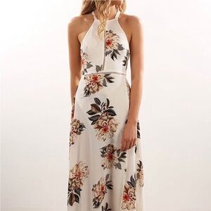 Floral Maxi Halter Dress Size Small